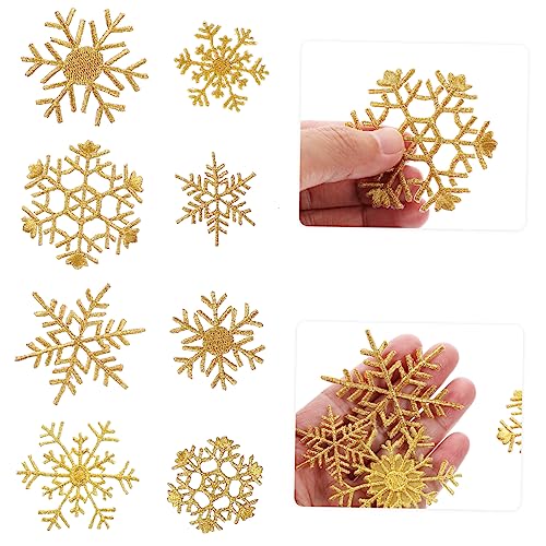 DIYEAH 8 Stück Teiliges Schneeflocken Stickerei Stoffapplikationen Langlebige DIY Kleidungsaufnäher Goldfarbene Weihnachtsmotive für Kleider Taschen und Röcke Einfache Anbringung DIYEAH 8 Stück Teiliges Schneeflocken Stickerei Stoffapplikationen Langlebige DIY Kleidungsaufnäher Goldfarbene Weihnachtsmotive für Kleider Taschen und Röcke Einfache Anbringung von DIYEAH