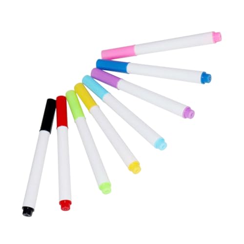 DIYEAH 8 Stück Trocken Abwischbare Whiteboard Marker Wasserbasierte Stifte mit Feiner Spitze Wiederverwendbare Tafelmarker für Kinder Schnelltrocknend für Schule und Büro von DIYEAH