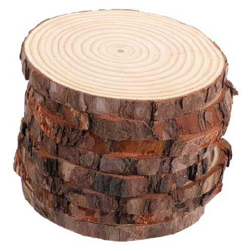 DIYEAH 8 Stück Unbearbeitete Holzscheiben für Diy Bastelarbeiten Runde Holzscheiben für Tischuntersetzer Hochzeiten und Kreative Dekorationen Durchmesser Dicke von DIYEAH