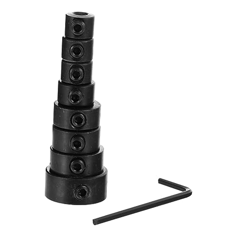 DIYEAH 8 Stücke Grenze Ring Bohrer Schlüssel Tiefe Stop Kragen Schwarz High Carbon Stahl von DIYEAH