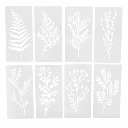 DIYEAH 8-teilige Malschablonen mit Blumenranken, Blatt- und Blumenvorlagen für Heimwerkerarbeiten, wiederverwendbare Zeichenvorlagen für Pflanzenkunst, Wildblumen, Hohlschablonen-Set für DIYEAH 8-teilige Malschablonen mit Blumenranken, Blatt- und Blumenvorlagen für Heimwerkerarbeiten, wiederverwendbare Zeichenvorlagen für Pflanzenkunst, Wildblumen, Hohlschablonen-Set für von DIYEAH