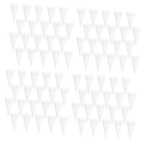 DIYEAH 80 Stk Papierbrunnen Blütenzapfen für die Hochzeit Hochzeitsdekoration Konfetti-Kegel aus Papier konfetti blütenblatt kegel Papierkegel hohl Blumenpapier Weiß von DIYEAH