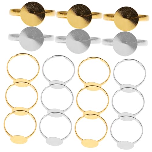 DIYEAH 80 Stück Ringschale Zubehör für die Ringherstellung Ringbasis Ring leer runden leere Fingerringe Perlen Ringadapterschmuck Schmuckzubehör und Zubehör Metall von DIYEAH