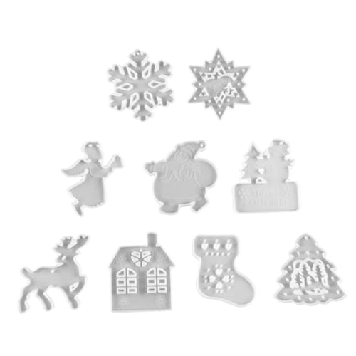 DIYEAH 9 Stück Epoxidform Gießformen für Windspiele Weihnachten activity für adventsgeschichten diy Silikonform für Anhänger Silikonformen für Anhänger Kieselgel Weiß von DIYEAH