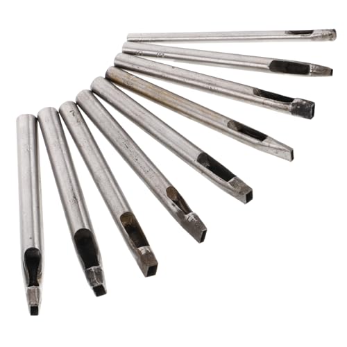 DIYEAH 9 Stück Gürtelstanzwerkzeug präzisionswerkzeug lederwerkzeug Lochwerkzeug Lederarbeitswerkzeug Lochstanzwerkzeug für Leder Hochleistungs-Lochstanze Locher für Stoff Stahl Grey von DIYEAH