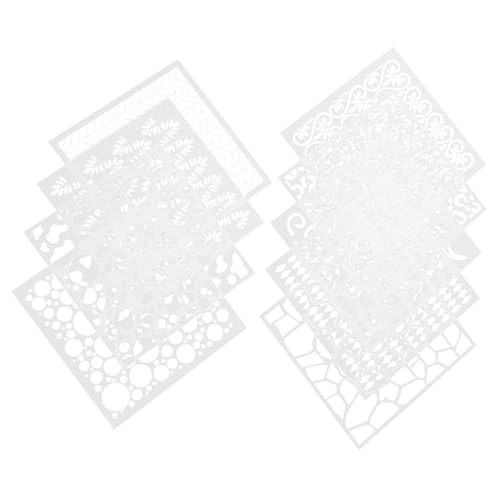 DIYEAH 9 Stück Teiliges Geometrisches Malvorlagen Wiederverwendbarem Flexiblem Pet Material Leicht Waschbar und Sicher für Diy Zeichnung Sprüh und Mustergestaltung für Jugendliche von DIYEAH