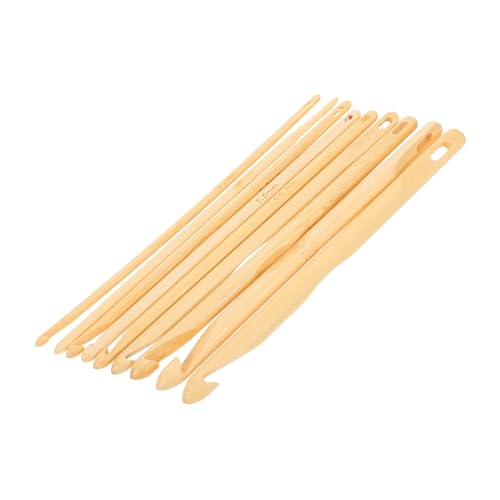 DIYEAH 9 Stück Teiliges Häkelhaken Set Bambus Ergonomische Stricknadeln für Anfänger und für Diy Projekte und Kreative Handarbeiten für Schals Teppiche und Mehr von DIYEAH