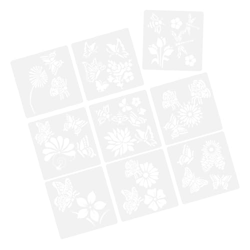DIYEAH 9 Stück Teiliges Schmetterlings Schablonen Set für Malen Wiederverwendbare Langlebige Vorlagen Robustem Pet für Diy Projekte Wandmalerei und Scrapbooking von DIYEAH