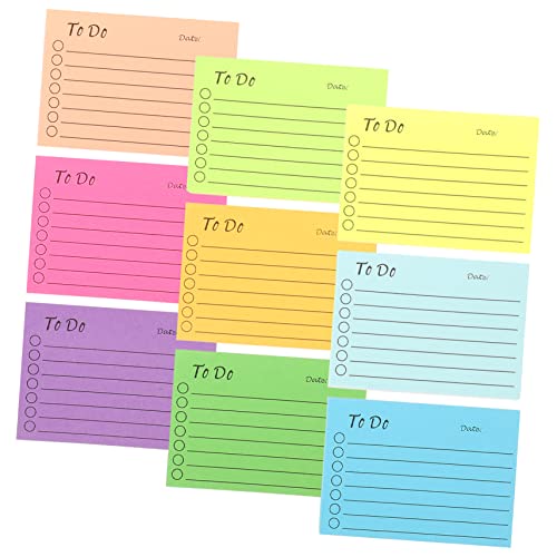 DIYEAH 9 Stück Teiliges Set Selbstklebende Haftnotizen Fluoreszierenden Farben Notizbuch für Büro Schule Planung für Erinnerungen und Notizen von DIYEAH
