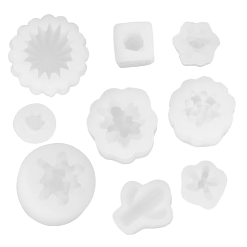 DIYEAH 9 Stück Teiliges Silikonform Set für Diy Kerzenherstellung Kaktus Design Vielseitige Silikonform für Seifen und Fondant Sicher und Wiederverwendbar für Kreative Bastelprojekte von DIYEAH