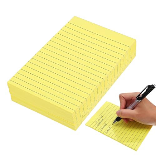 DIYEAH 9 selbstklebende Notizblöcke, 10,2 x 15,2 cm, liniert, Gelb, für Büro, Zuhause, Schule, 40 Blatt/Block von DIYEAH