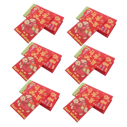 DIYEAH 90 Stück Chinesische Rote Umschläge Jahr Des Pferdes Hong Bao Rote Geldbeutel für Frühlingsfest Traditionelle Glücksumschläge für Familienfeiern und Festdekorationen von DIYEAH