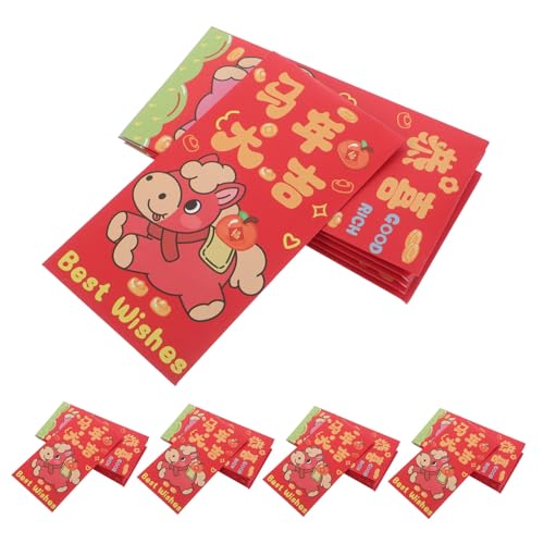 DIYEAH 90 Stück Chinesische Rote Umschläge Kreative Hong Bao Für Neujahr Frühlingsfest Glücksumschläge Mit Pferdemotiv Traditionelle Moderne Festliche Geldgeschenke von DIYEAH