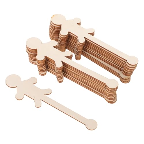 DIYEAH 90 Stück Teiliges Unbemalter Holzfiguren Jungen Mädchen Formen Naturbelassene Holzscheiben für Kreative Bastelprojekte DIY Dekorationen für Kinderzimmer und Festliche Anlässe von DIYEAH