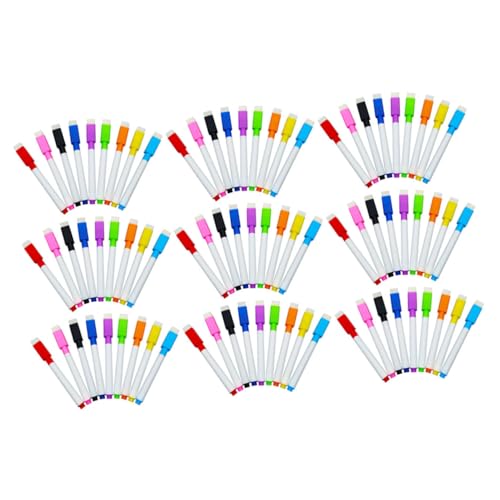 DIYEAH 90 Stück Whiteboard Marker Abwischbare Stifte Verschiedenen Farben für Büro und Schule für Whiteboard und Keramikoberflächen mit Integrierter Radierfunktion von DIYEAH