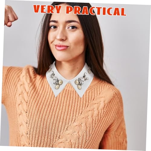 DIYEAH Abnehmbarer Damen Fake Collar Weiß mit Strass Vielseitiger Einsteckkragen für alle Jahreszeiten Leichtes Elegantes Accessoire für Casual und Formelle Outfits DIYEAH Abnehmbarer Damen Fake Collar Weiß mit Strass Vielseitiger Einsteckkragen für alle Jahreszeiten Leichtes Elegantes Accessoire für Casual und Formelle Outfits von DIYEAH