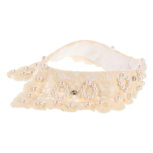 DIYEAH Abnehmbarer Spitzenkragen mit Vintage perlendetails Weißer Fake kragen für Damen Eleganter Blusenkrageneinsatz Vielseitiger Spitzenkragen zur Dekoration und Outfit aufwertung von DIYEAH
