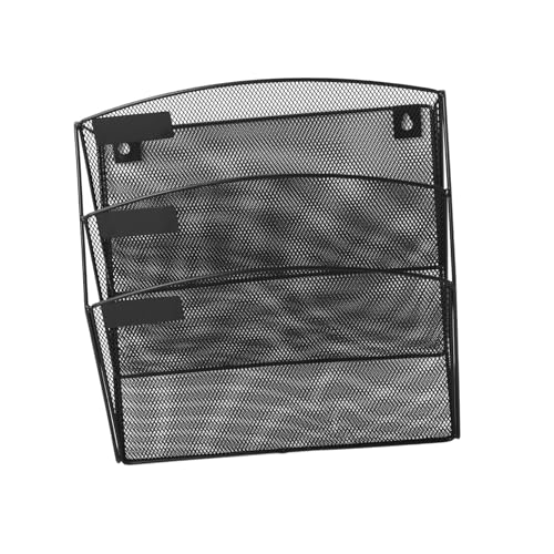 DIYEAH Aktenregal zeitungsständer Zauberstab-Organizer Aktenhalter zur Wandmontage wandmontierter Organizer Kühlschrankmagnet-Organizer Hängeregistratur-Organizer für die Wand Eisen Black von DIYEAH