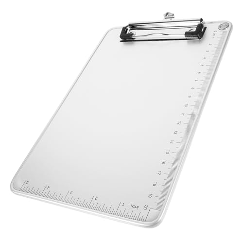 DIYEAH Aluminium Legierung Klemmbrett mit Rutschfester Oberfläche und Stabilem Stahlclip für Büro Schule und Tägliche Verwendung Silber von DIYEAH