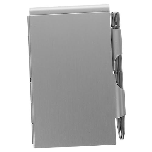 DIYEAH Aluminium Mini Notizbuch mit Stift Tragbares Abreißbares Notizheft für Büro Schule und Zuhause für To Do Listen und Tagebuch Silber von DIYEAH