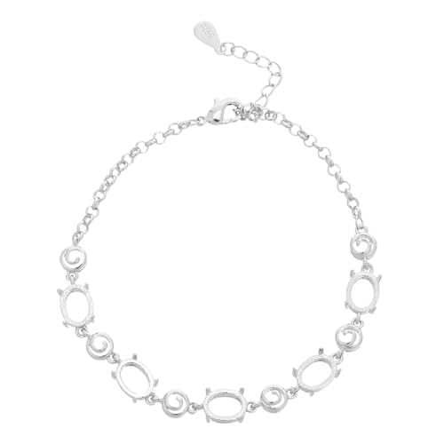 DIYEAH Armband Zubehör Cabochon-lünettentablett Blank Armreifenschale Armbandwerkzeug Armbandkettenrohlinge Diy-lünettentabletts Lünette Armbänder Leeres Tablett Silber Metall DIYEAH Armband Zubehör Cabochon-lünettentablett Blank Armreifenschale Armbandwerkzeug Armbandkettenrohlinge Diy-lünettentabletts Lünette Armbänder Leeres Tablett Silber Metall von DIYEAH