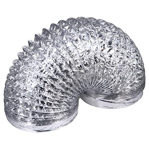 DIYEAH Auspuff Küchenzubehör Flexibler Luftkanal Entlüftungsschlauch Zweilagiger Teleskopkanal Aluminiumfolie Silver von DIYEAH