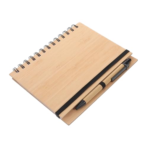 DIYEAH Bamboo Notizbuch mit Spiralbindung und Einzigartigem Bambusdeckel Notizbuch für Notizen Journaling Schule und Büroarbeit und Langlebig von DIYEAH