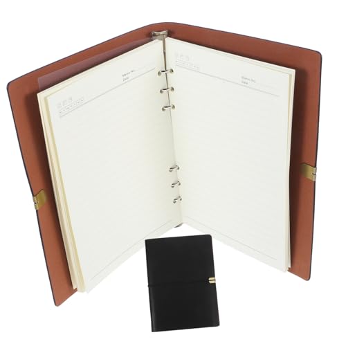 DIYEAH Binder Journal Loseblatt-Papierbinder Interessantes Notizbuch Tagebuch Notizbuch schreiben ästhetisches notizbuch spiralblock Binder Notebook Kunstleder Black von DIYEAH