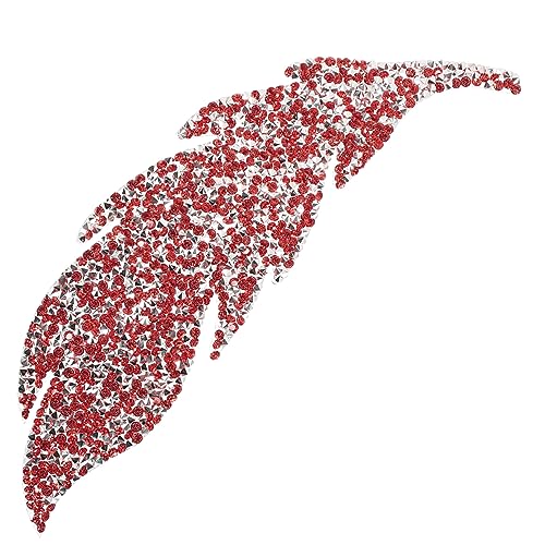 DIYEAH Blattförmige Strass Applikation für Diy Kleidung und Accessoires Aufbügelbare Dekoration für Taschen Kleidung und Mehr Silbergrund von DIYEAH