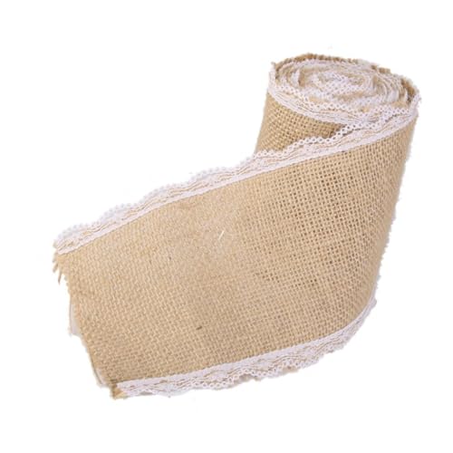 DIYEAH Blumen-spitzen-bastelband Juteband mit Spitzenkante Rustikal DIY Hochzeit Deko Geschenkband für Heim Festdekoration DIYEAH Blumen-spitzen-bastelband Juteband mit Spitzenkante Rustikal DIY Hochzeit Deko Geschenkband für Heim Festdekoration von DIYEAH