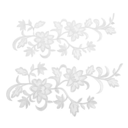 DIYEAH Blumensticker Spitzenstickerei-Applikationen Stickerei Applikation blumenapplikationen Aufnäher bestickte aufnäher Blumengestickte Sew Applique Reparatur Weiß von DIYEAH