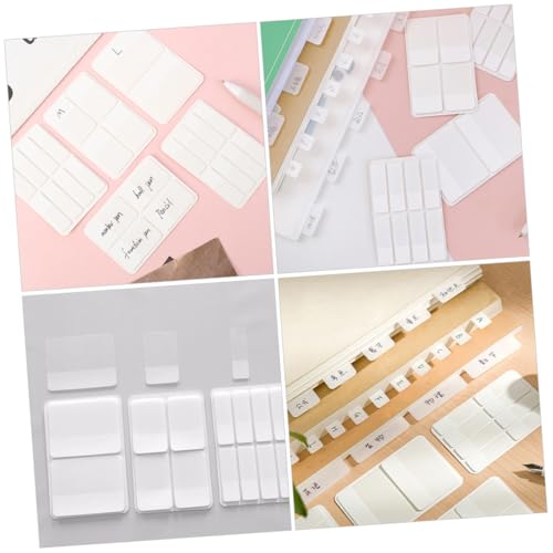 DIYEAH Bücher Transparente Beschreibbare Index Tabs in Drei Wiederverwendbare Buchseitenmarker Multifunktionale Haftnotizen für Notizbücher Langlebige Elegante Lesezeichen Register von DIYEAH