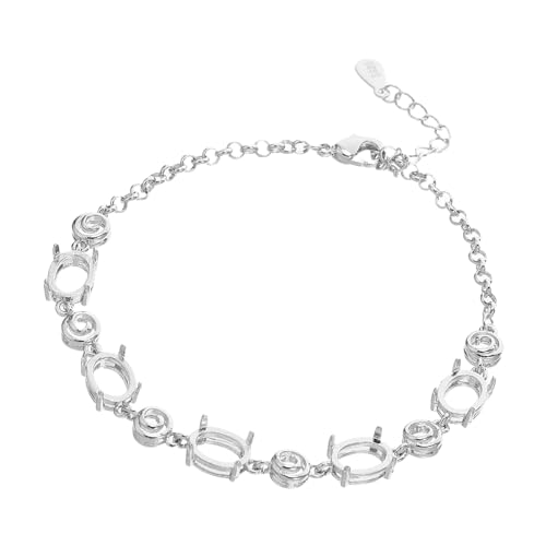 DIYEAH Cabochon-Armband-Rohlinge aus Metall, DIY-Lünettenschalen für Armbänder und Armreifen, Schmuckzubehör, Zubehör zur Herstellung von DIYEAH