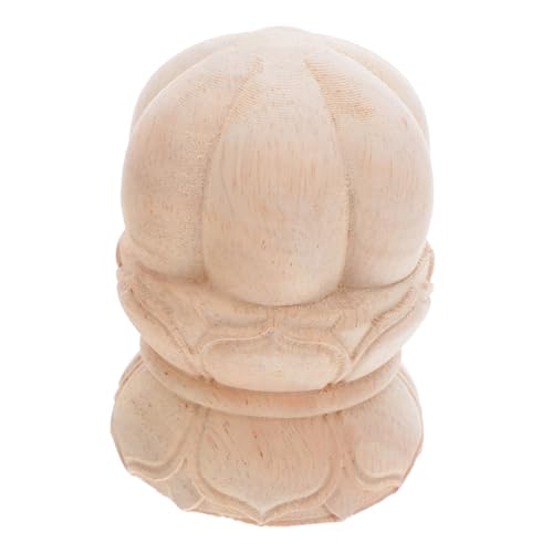 DIYEAH Carved Lotus Holzsäulenaufsätze Dekorative Geschnitzte Holzspitzen für Treppengeländer Vielseitige Rustikale Post Caps mit Künstlerischem Lotusmotiv für Wohn Arbeitszimmer von DIYEAH