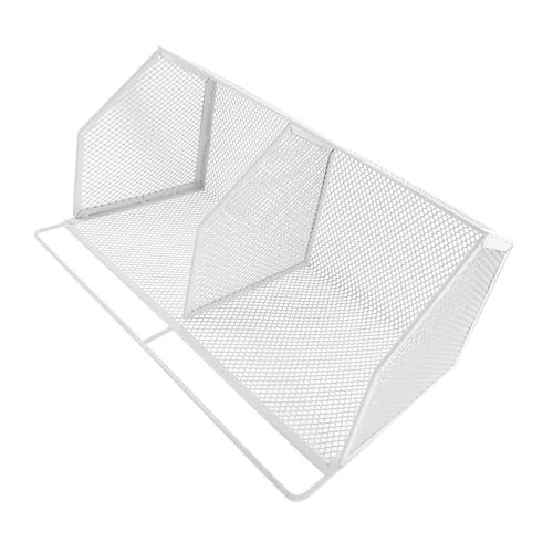 DIYEAH Compartment Wire Mesh Desk Organizer Multifunktionaler Aktenhalter für Büro Wand und Schreibtischablage Robuster Dokumentensortierer mit Schrägem Design zur Einfachen Handhabung von DIYEAH