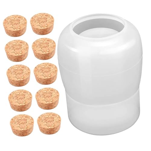 DIYEAH DIY Silikonform für Aufbewahrungsglas Langlebige Epoxidharz Gießform Weiches Elastisches Material Glatte Oberfläche mit Stöpseln für Kreative Bastelprojekte von DIYEAH