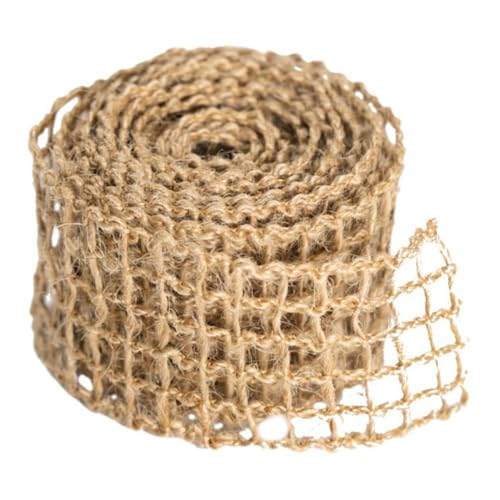 DIYEAH Dekoratives Juteband mit Quadratischem Gittermuster Robustes Geschenkband für DIY Verpackungen Vintage Juteschnur mit Drahtkante Bastelband für Geschenke und Partydekoration DIYEAH Dekoratives Juteband mit Quadratischem Gittermuster Robustes Geschenkband für DIY Verpackungen Vintage Juteschnur mit Drahtkante Bastelband für Geschenke und Partydekoration von DIYEAH