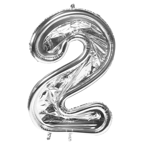 DIYEAH Digitaler Ballonrahmen Dekoration Zum 2. Geburtstag Partyzubehör Dekorativer Ballonrahmen Und Dekorationen Ballon Mit Großer Zahl Folienballonrahmen Aluminiumfolie von DIYEAH
