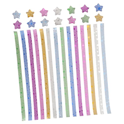 DIYEAH Diy Glitzer Papier Sterne Origami Papierstreifen für Bastelarbeiten Dekorative Sternstreifen für Kreative Projekte für Feiertagsdekoration und Unterricht von DIYEAH