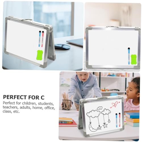 DIYEAH Doppelseitiges Magnetisches Whiteboard Faltbares Desktop Zeichenbrett für Kreative Arbeiten Eraser Fähig für Schule Büro für Aluminiumrahmen und Ecken von DIYEAH