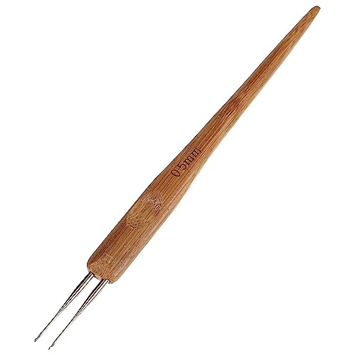 DIYEAH Dreadlocks Häkelnadel mit Holzgriff Ergonomische Doppelspitzen Nadel für Erstellen von Dreadlocks und Haarverlängerungen Handlich und Bequem für Friseursalons und Zuhause von DIYEAH