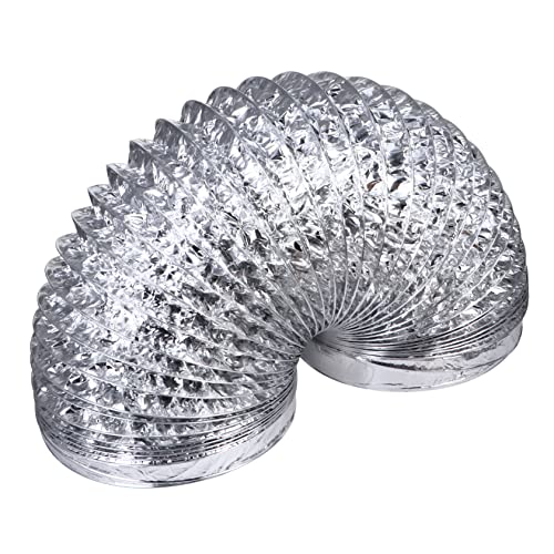 DIYEAH Dunstabzugshaube flexibler Luftkanal Küchenzubehör zweilagiger Teleskopkanal Trockner-Entlüftungsschlauch Aluminiumfolie Silver von DIYEAH