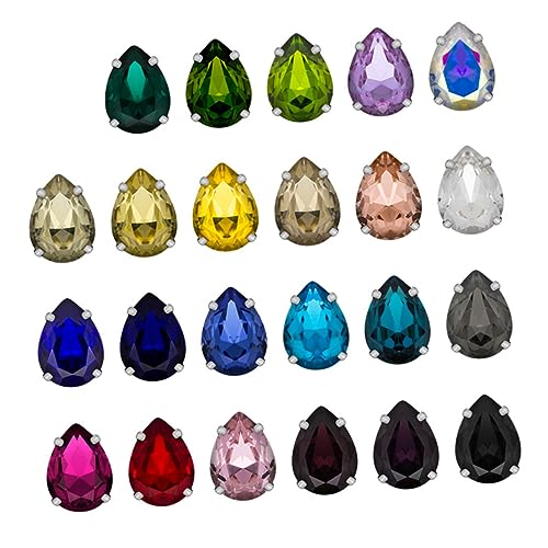 DIYEAH Elegante 10 X 14 Mm Kristallglas-strasssteine Wassertropfen Zum Aufnähen Tropfenform Für Kleidungsstücke Gemischte Farben von DIYEAH