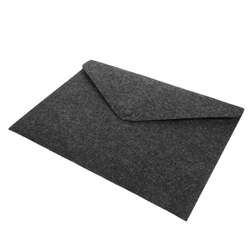 DIYEAH Filz Dokumententragetasche mit Knopfverschluss Praktische Handtasche für Büro und Schule Dunkelgrau Schützt Wichtige Unterlagen von DIYEAH