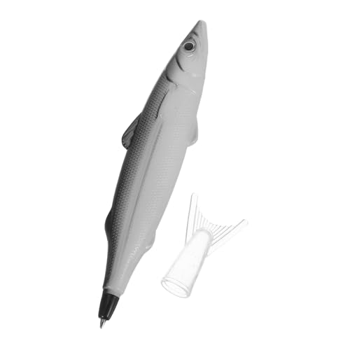 DIYEAH Fischballstift Gesalzener Fischformballpoint Stift Zubehör Für Angelpartys Fisch Neuheit Stift Fischgehege Fisch Geformte Kugelschreiber Kreativer Fischballpoint Pen Plastik Grey von DIYEAH