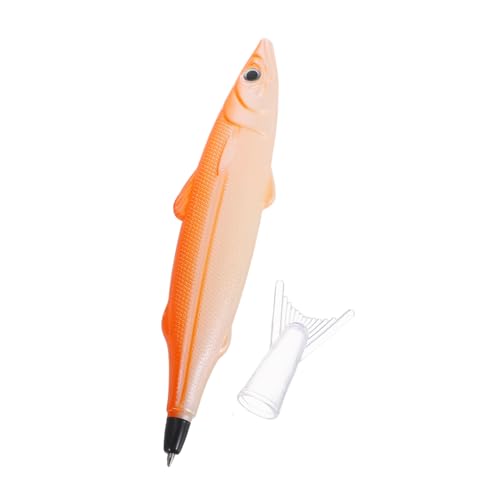 DIYEAH Fischballstift Lustiger Fischstift Fischgehege süße Fischstifte Fischhilfe Fisch Kugelschreiber Tierform Kugelschreiber Zubehör für Angelpartys Fisch Neuheit Stift Plastik Orange von DIYEAH
