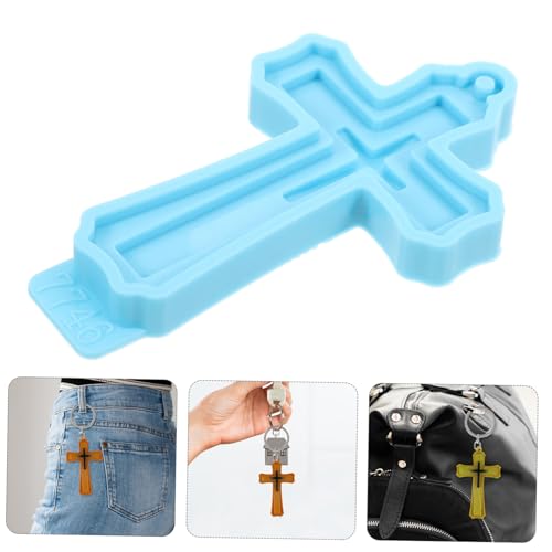 DIYEAH Flexible Silikonform Kreuz Gießform für DIY Resin Anhänger Schlüsselanhänger Basteln Langlebige Silikonform für Harz Schmuckherstellung Einfache Reinigung Glatte Oberfläche von DIYEAH