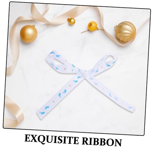 DIYEAH Fußabdruck Satinband Elegantes Weiches Polyester Geschenkband für Babyparty Geburtstagsgeschenke Vielseitig Verwendbar zum Basteln und Dekorieren von DIYEAH