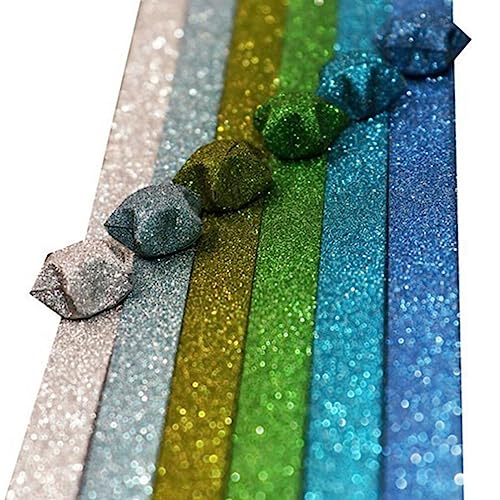 DIYEAH Glitzer Stern Faltpapier Für Diy Bastelprojekte Bunte Regenbogen Farben Für Origami Sterne Für Schulen Und Kreative Handarbeiten von DIYEAH