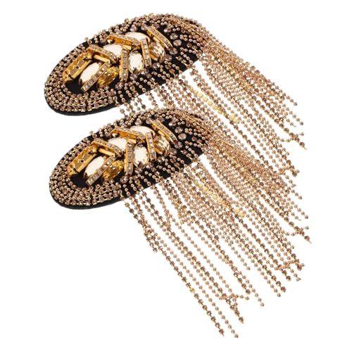 DIYEAH Goldene Fransen Schulterklappen Epaulette mit Strass Dekorative Kostüm Schulterabzeichen Leichtes Langlebiges Design für Anzug und Businesskleidung Einfache Befestigung DIYEAH Goldene Fransen Schulterklappen Epaulette mit Strass Dekorative Kostüm Schulterabzeichen Leichtes Langlebiges Design für Anzug und Businesskleidung Einfache Befestigung von DIYEAH